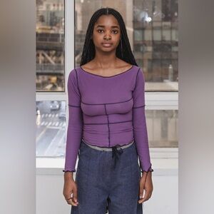 Baserange Cinder Long Sleeve Tee - Venet Purple Size Medium